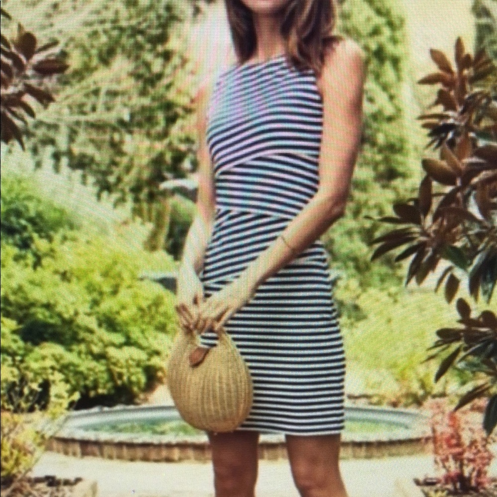 ❤️ NWOT! J. MCLAUGHLIN CATALINA CLOTH SHEATH DRESS, BLUE WHITE STRIPES, MEDIUM